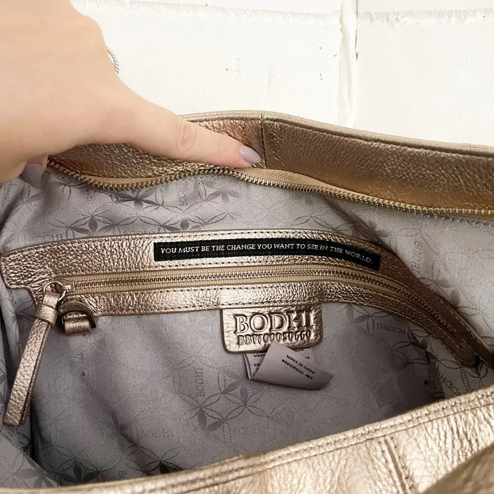 BODHI Gold Metallic Oversized Hobo Shoulder Bag